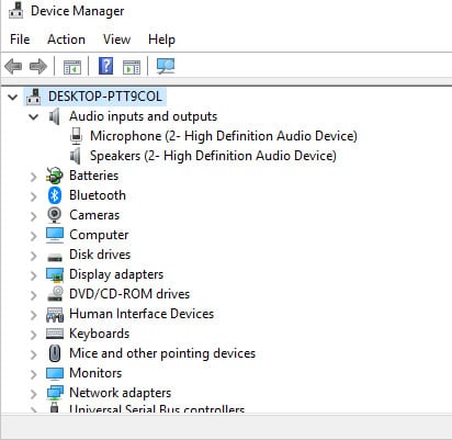 Any problems affecting your devices will be indicated by a yellow caution sign
