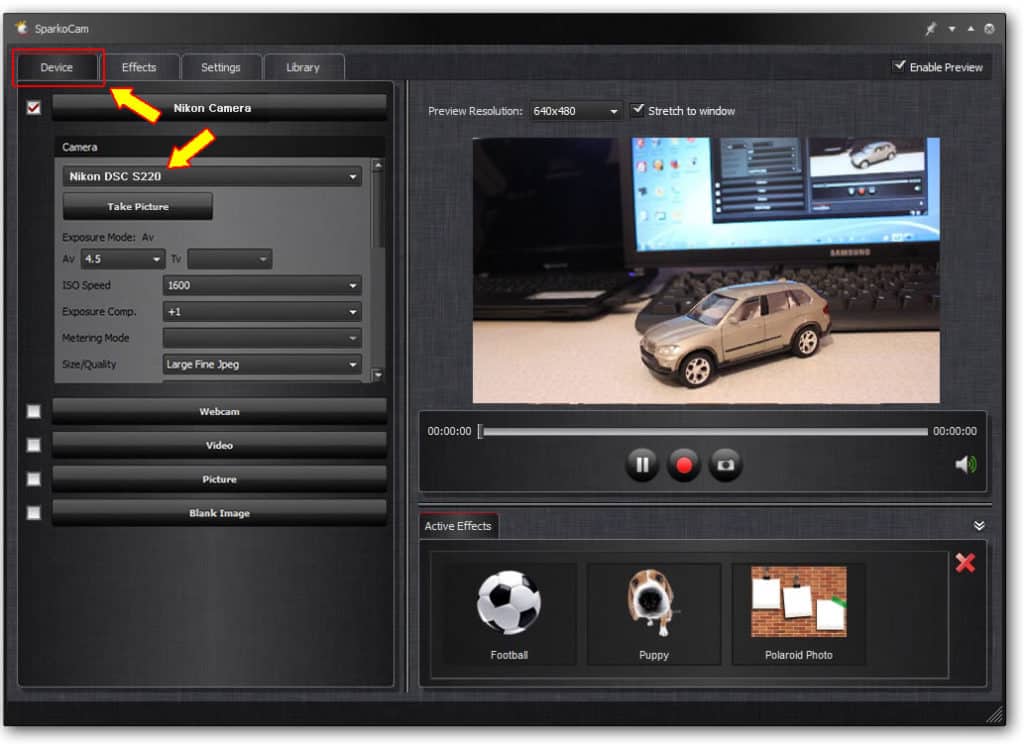 Sparko Cam picks up on your device