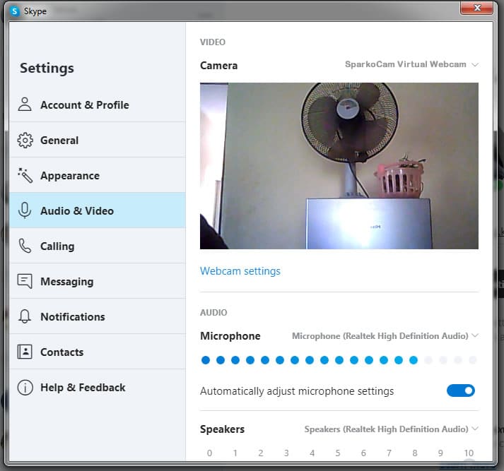 SparkoCam Virtual Webcam