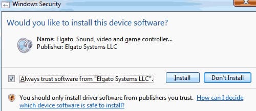 require permission to install drivers