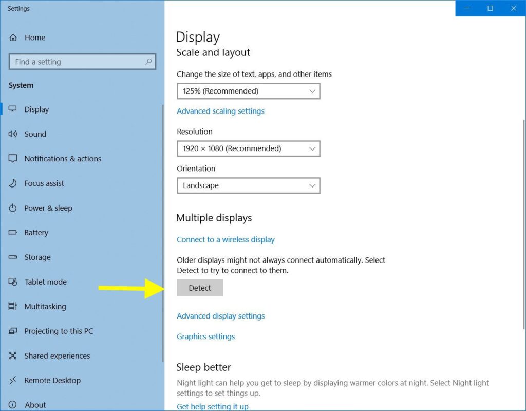 windows display options