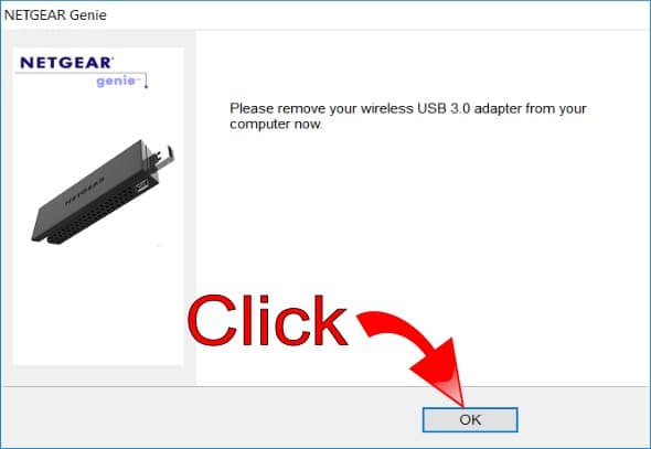 Remove Wireless Adapter and Click OK