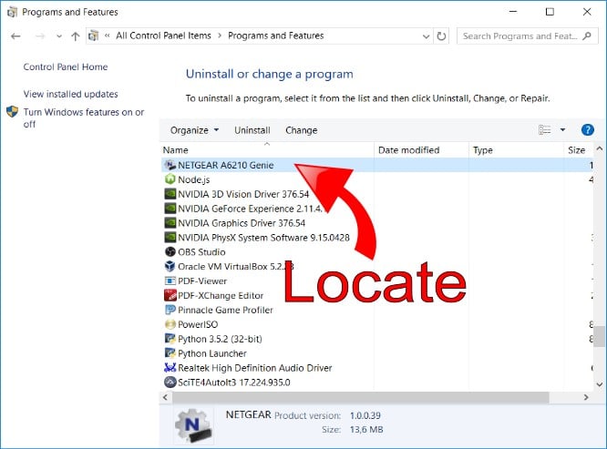 Locate Netgear A6210 Genie Software