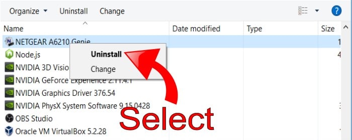 Start Uninstall Process
