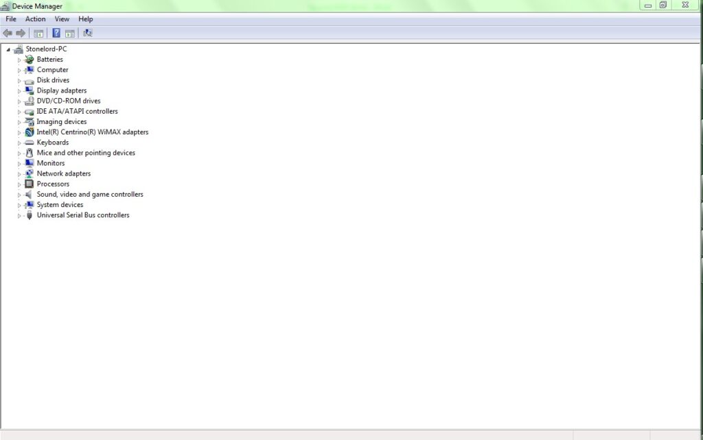 Device Manager from the Start Menu