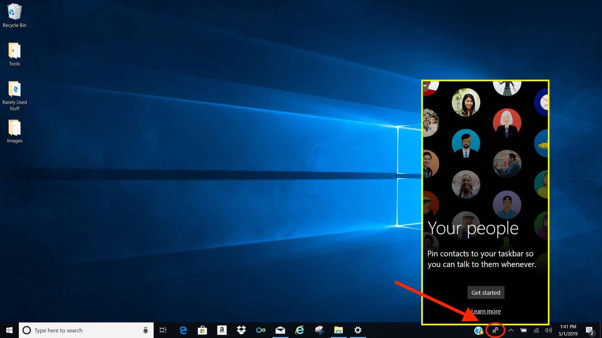 pin contacts to task bar