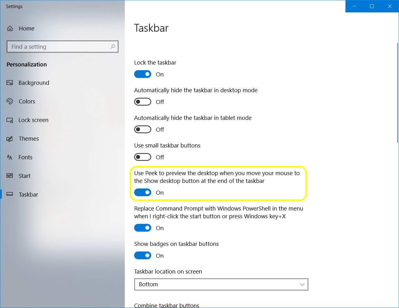 Hidden Show Desktop Button
