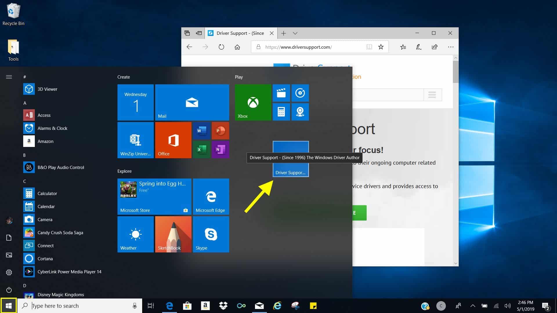 Save Websites to the Start Menu