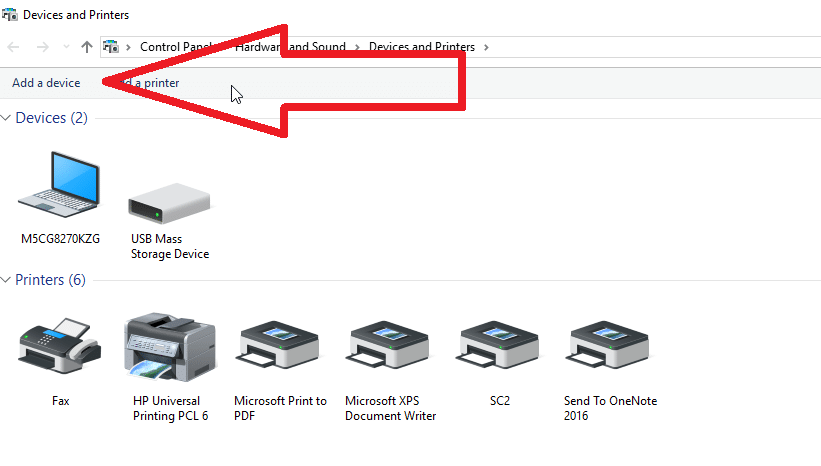 “Add a device” option