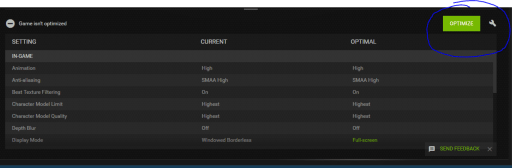 optimize game settings