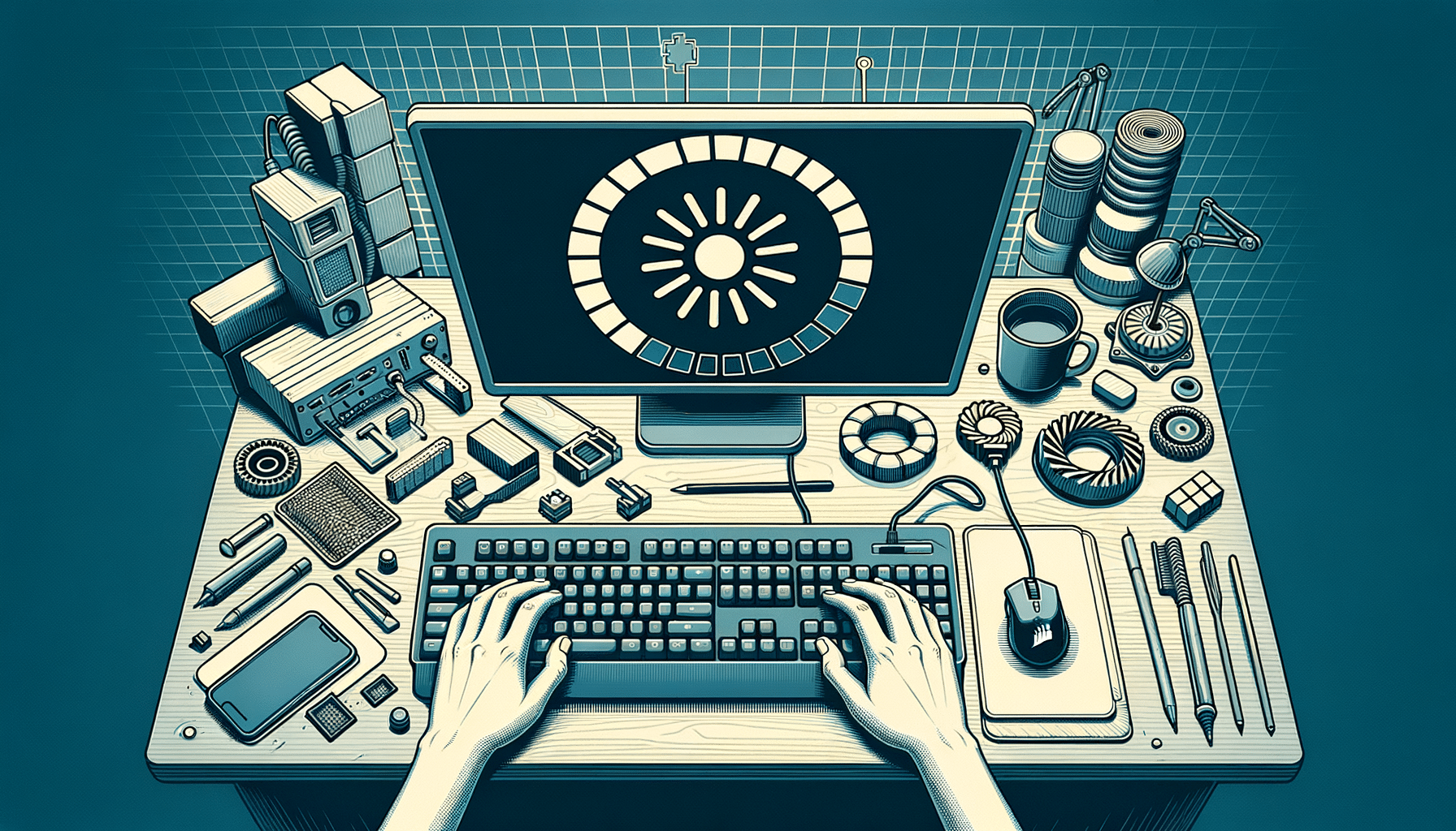 Updating Corsair K55 keyboard drivers on a computer with progress bar on screen