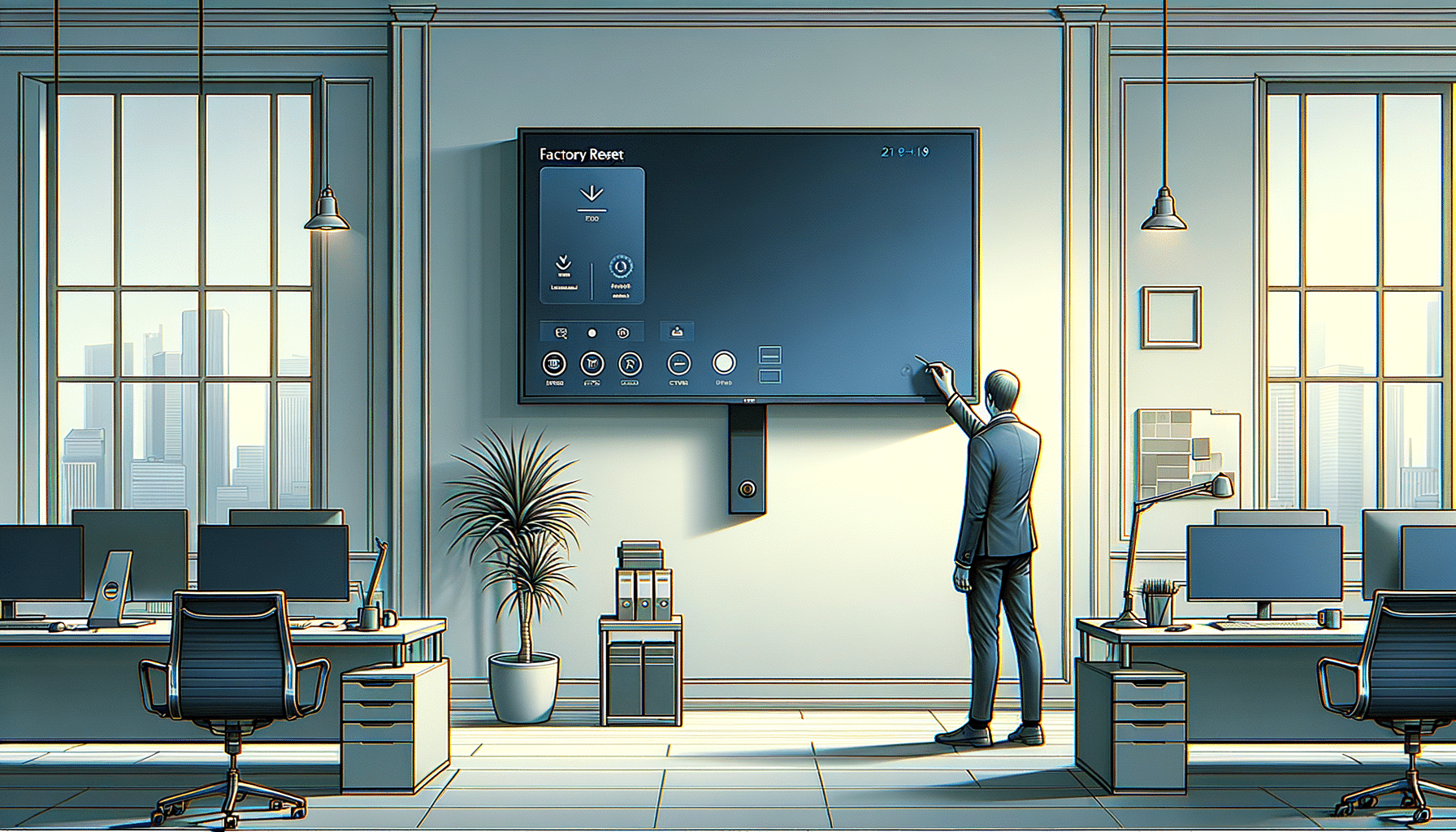 Person resetting Dell UltraSharp U2720Q monitor