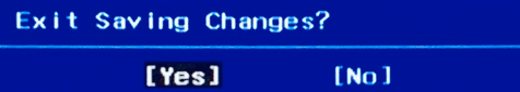 Hit the F10 Key to Save Settings