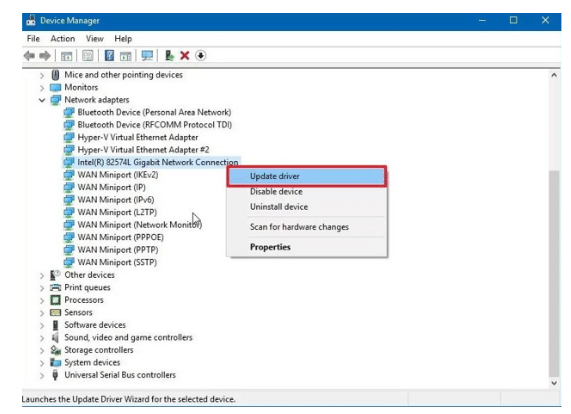update driver option