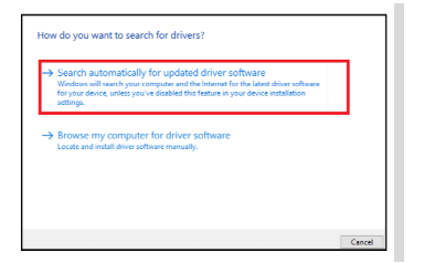 Search Automatically for update driver software